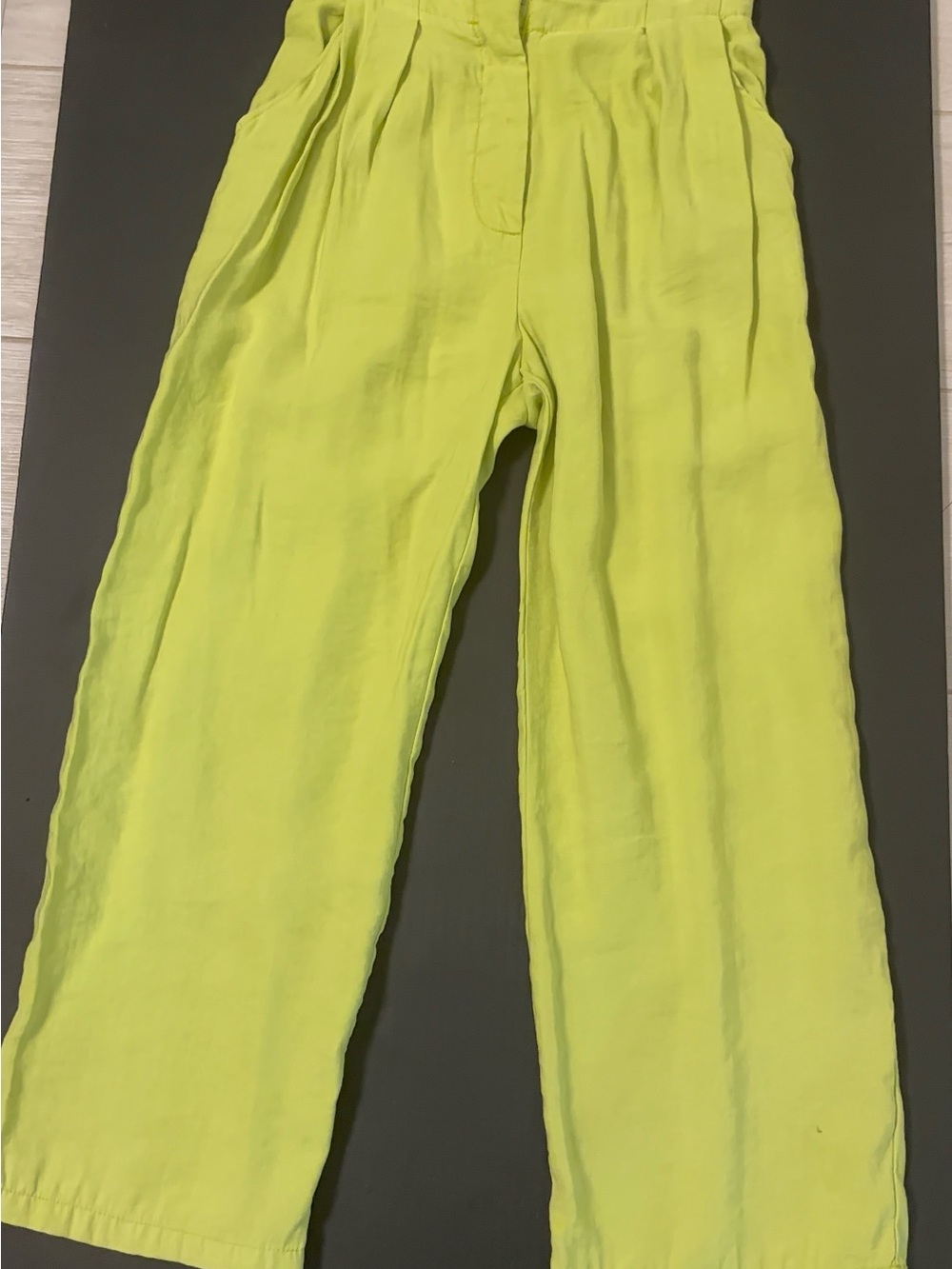 Zara Lime Green Wide-Leg Pants (11/12 Kids) - Picture 6 of 7